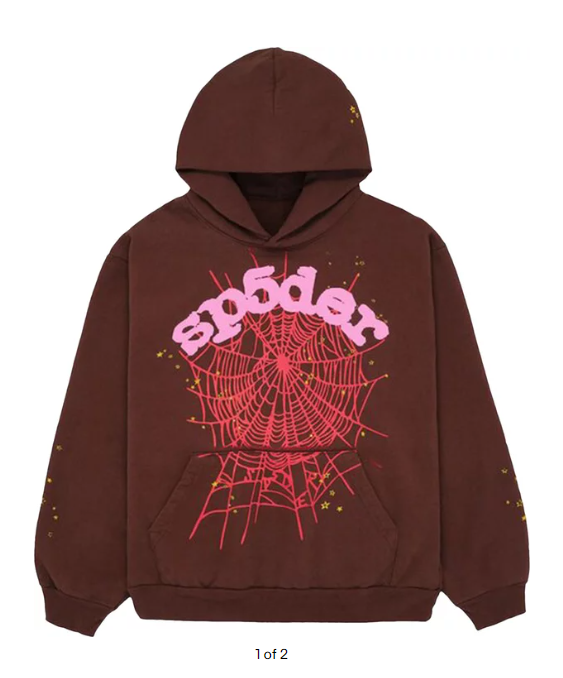 Sp5der "WEB" Hoodie Brown